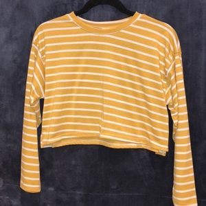 Mustard Yellow Cropped Long Sleeve Shirt